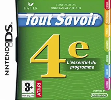 Tout Savoir 4e - L'Essentiel du Programme (France) box cover front